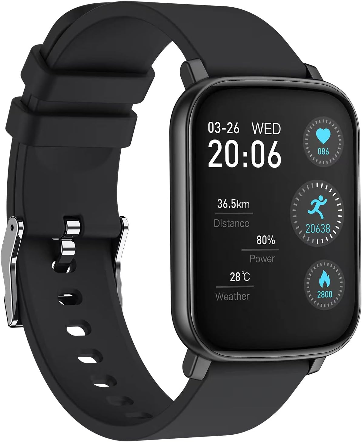 Smart Watch for Man and Women, Fitness Activity Tracker, 1.65 ''Touch Fitness Watch with 24 Sports Modes,Sleep Heart Rate Monitor, Pedometer,IP68 Waterproof Smartwatch for iOS Android,Best gift