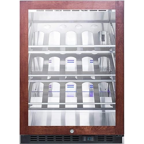 Summit Appliance SCR610BLCHPNR 24" Wide Single Zone Built-in Commercial Wine Cellar; 5.0 cu.ft. Capacity; Automatic Defrost; Stainless Steel Interior; Champagne Shelving; Digital Controls