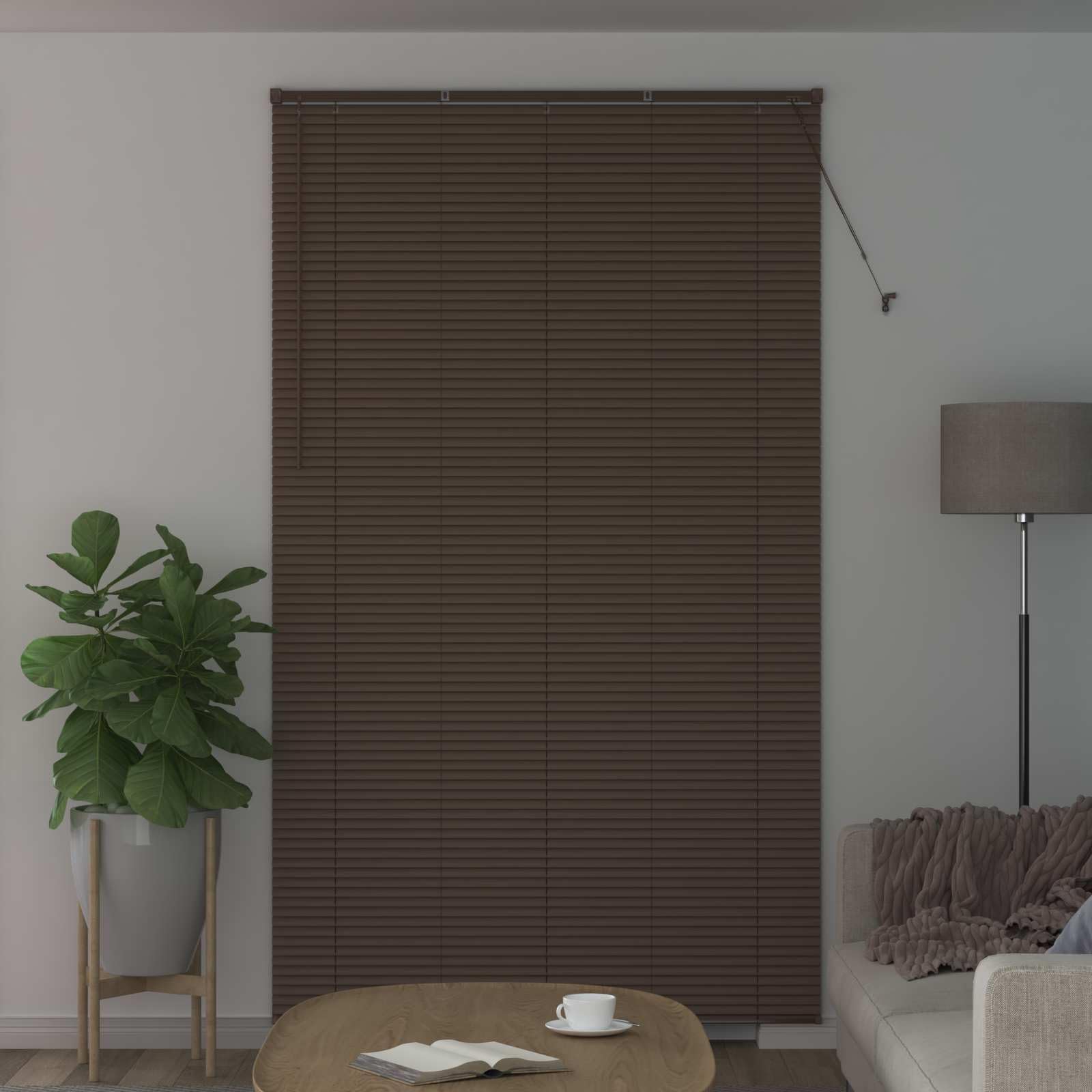 Estor veneciano PVC marrón oscuro 213 x 140 cm