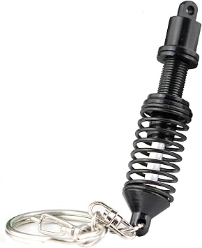 maycom Creative Hot Auto Part Model Coilover Shock Absorber Keychain Keyring Key Chain Ring Keyfob (Black)