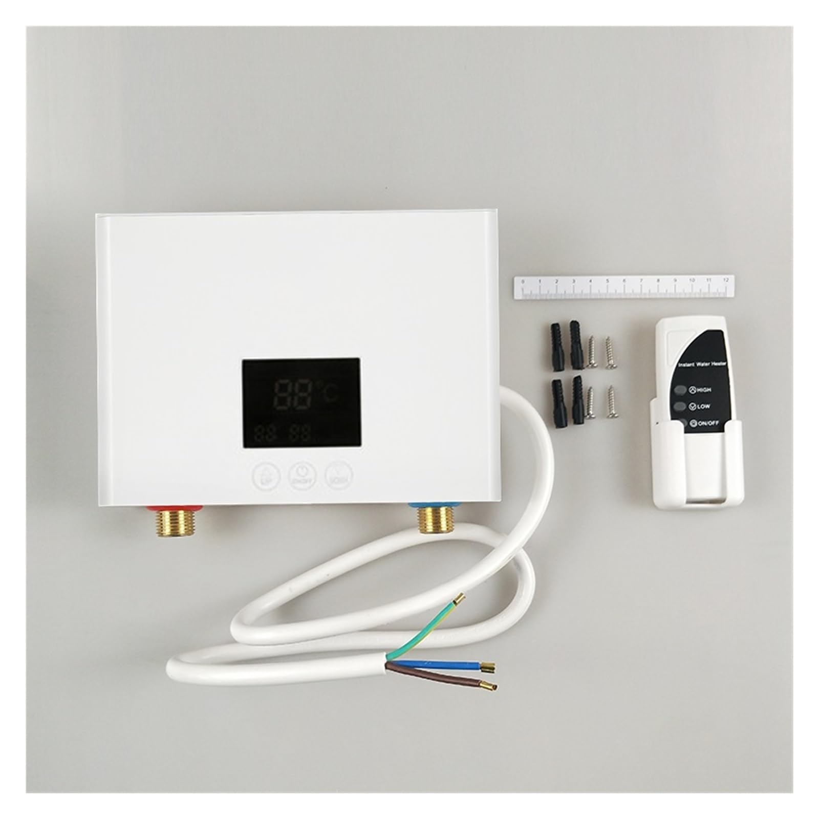 LKHDONG Doorstroomboiler Klein 230V 3500W, Elektrische Keuken Drukbestendige Warmwaterboiler, Tankloze Ondertafelboiler, met LCD-Digitale Temperatuurweergave, 25-50℃ [Energieklasse A LKHDONG Doorstroomboiler Klein 230V 3500W, Elektrische Keuken Drukbestendige Warmwaterboiler, Tankloze Ondertafelboiler, met LCD-Digitale Temperatuurweergave, 25-50℃ [Energieklasse A