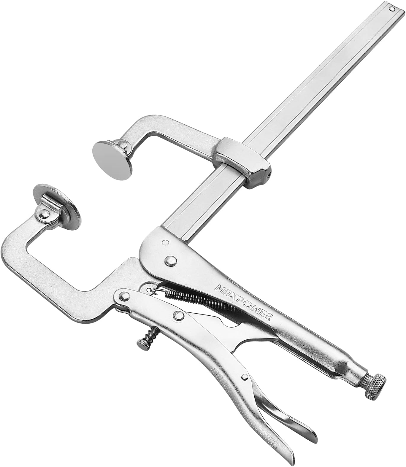 MAXPOWER Sliding Arm Locking C Clamp 12 inch, Max Jaw Opening Capacity 12", Throat Depth 2-1/4"