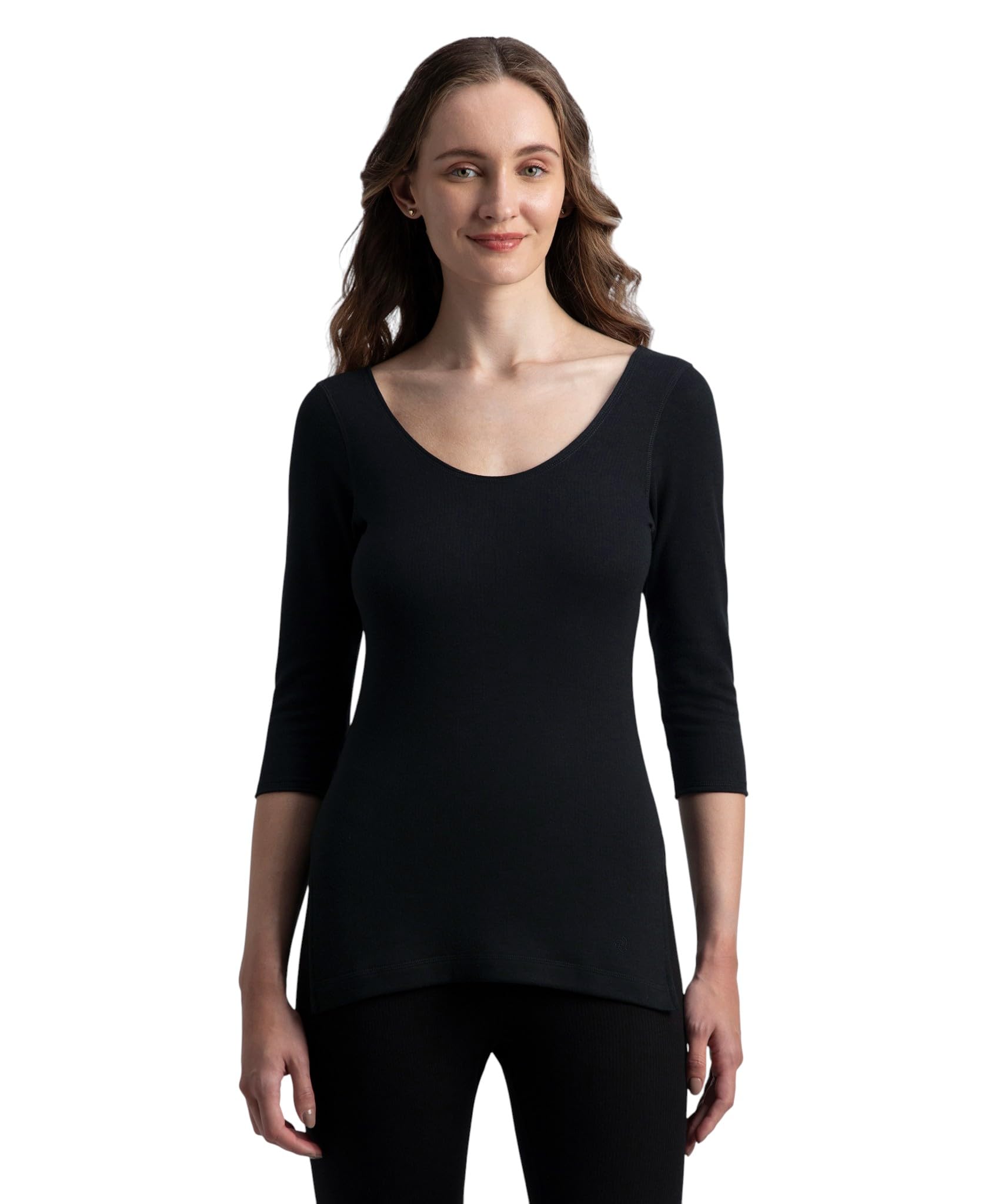 Jockey Women's Super Combed Cotton Rich Three Quarter Sleeve Thermal Top with StayWarm Technology-picture-40