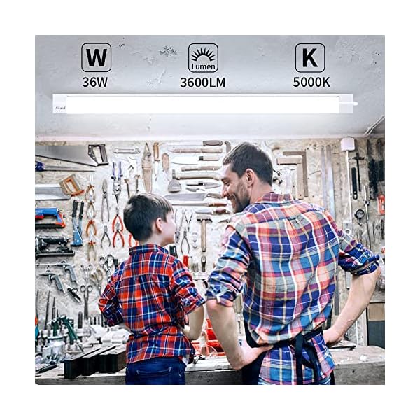Feuchtraumleuchte LED 120cm 36W 3600lm Deckenleuchte Garage IP66 Wasserfest Kellerlampe, 5000K LED Deckenleuchte Keller… – Bild 3