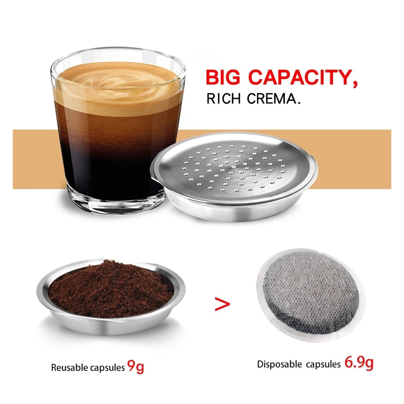 Tapas For Cápsulas De Café De Acero Inoxidable, Herramientas De Filtro De Café Recargables For Máquina, Cafetera, Compatible Con Philips, Compatible Con Senseo(1PCS)