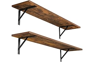 DINZI LVJ 31.5" Floating Shelf for Wall, Set of 2, Rustic Wood...