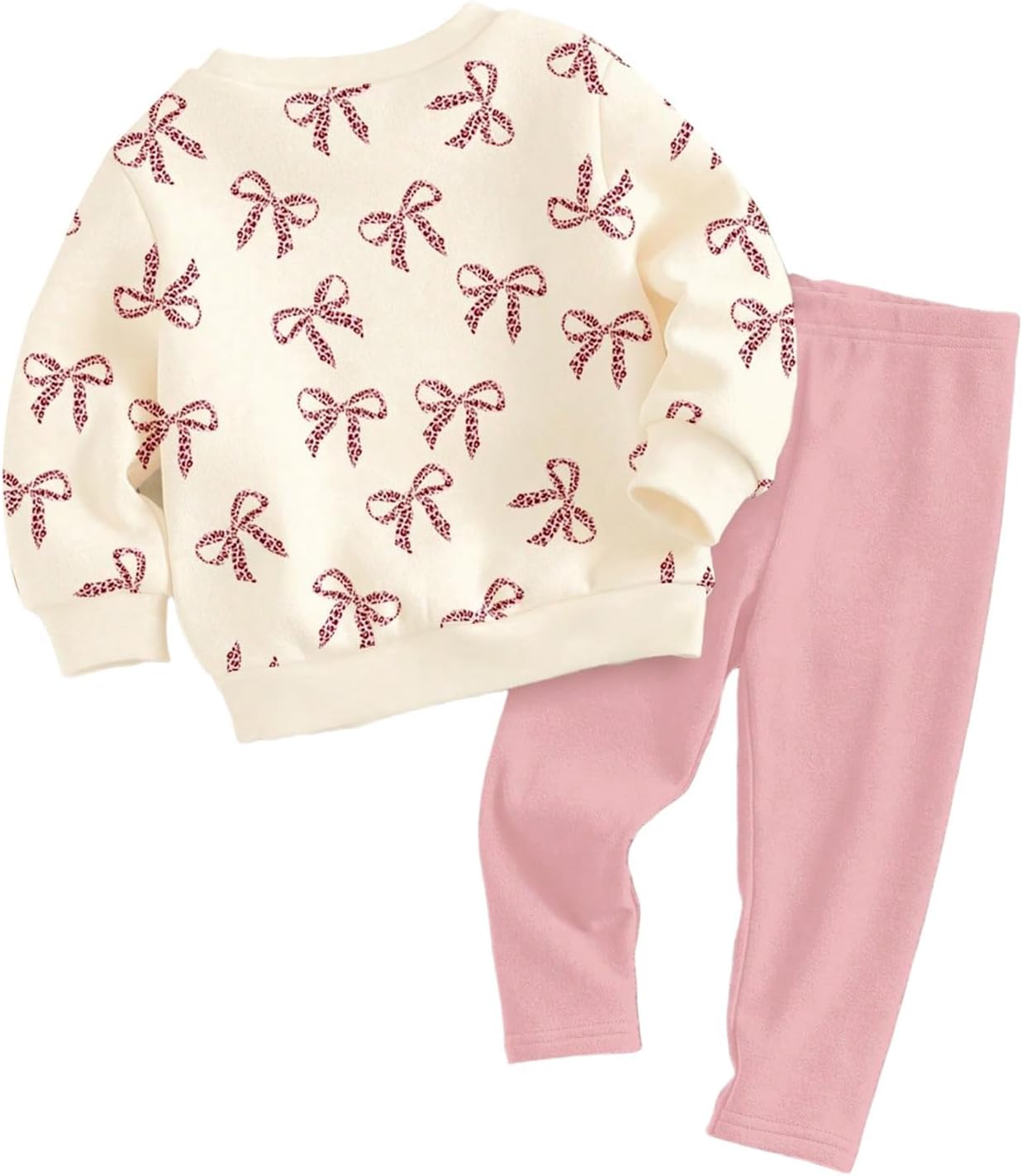 SOLY HUX Toddler Girl's Fall Clothes Cute Bow Graphic Crewneck Sweatshirt and Leggings 2 Piece Outfits