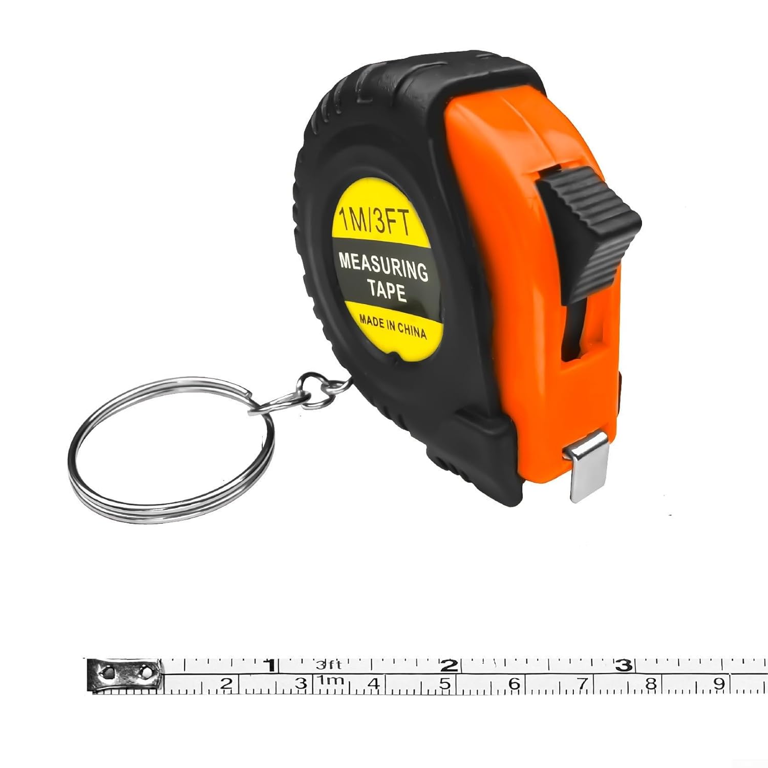 Retractable Tape Measure, 1-Meter (3-Feet) Pocket-Sized Measuring Tool with Dual Metric/Scale, Auto-Retract Mechanism & Keychain Clip – and Construction(white)