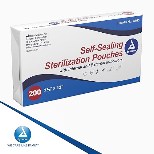 Miniatura 36 de Dynarex Bolsas de esterilización - Bolsas de autoclave autosellantes para herramientas médicas, dentales, de tatuajes y cuidado de uñas, cubierta
