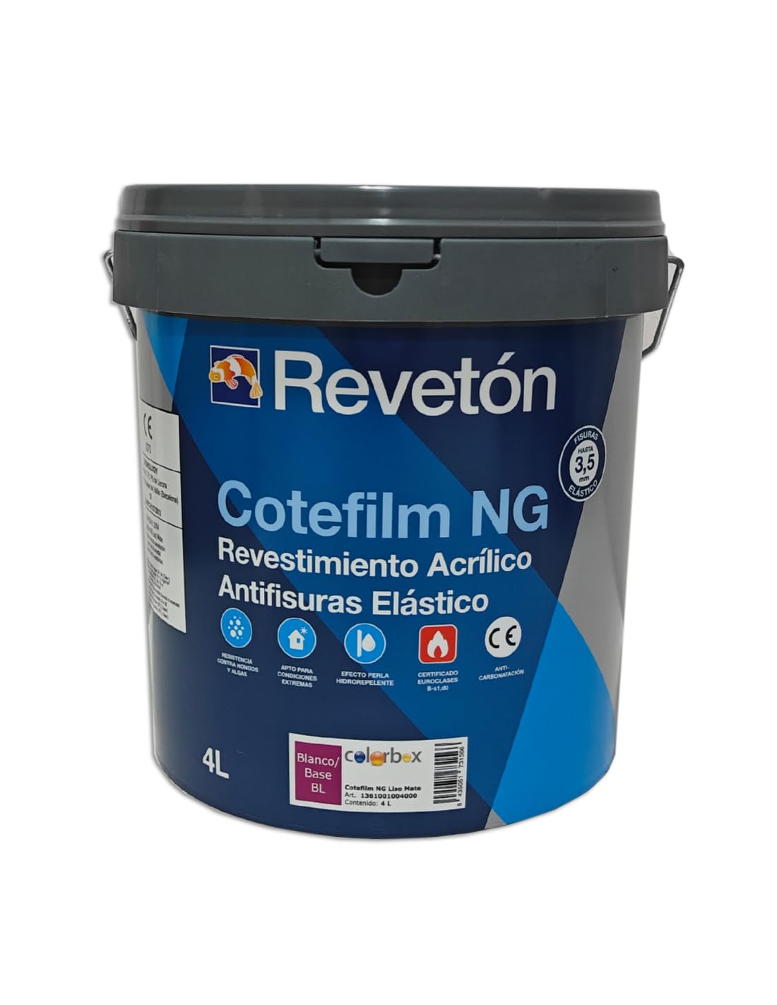 REVETON Cotefilm Ng Elástico Liso Mate Blanco 4 Lt