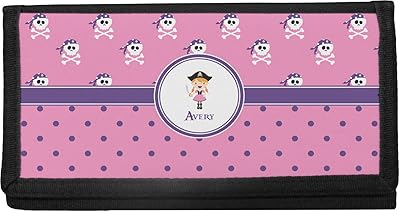 Pink Pirate Canvas Checkbook Cover (Personalized)