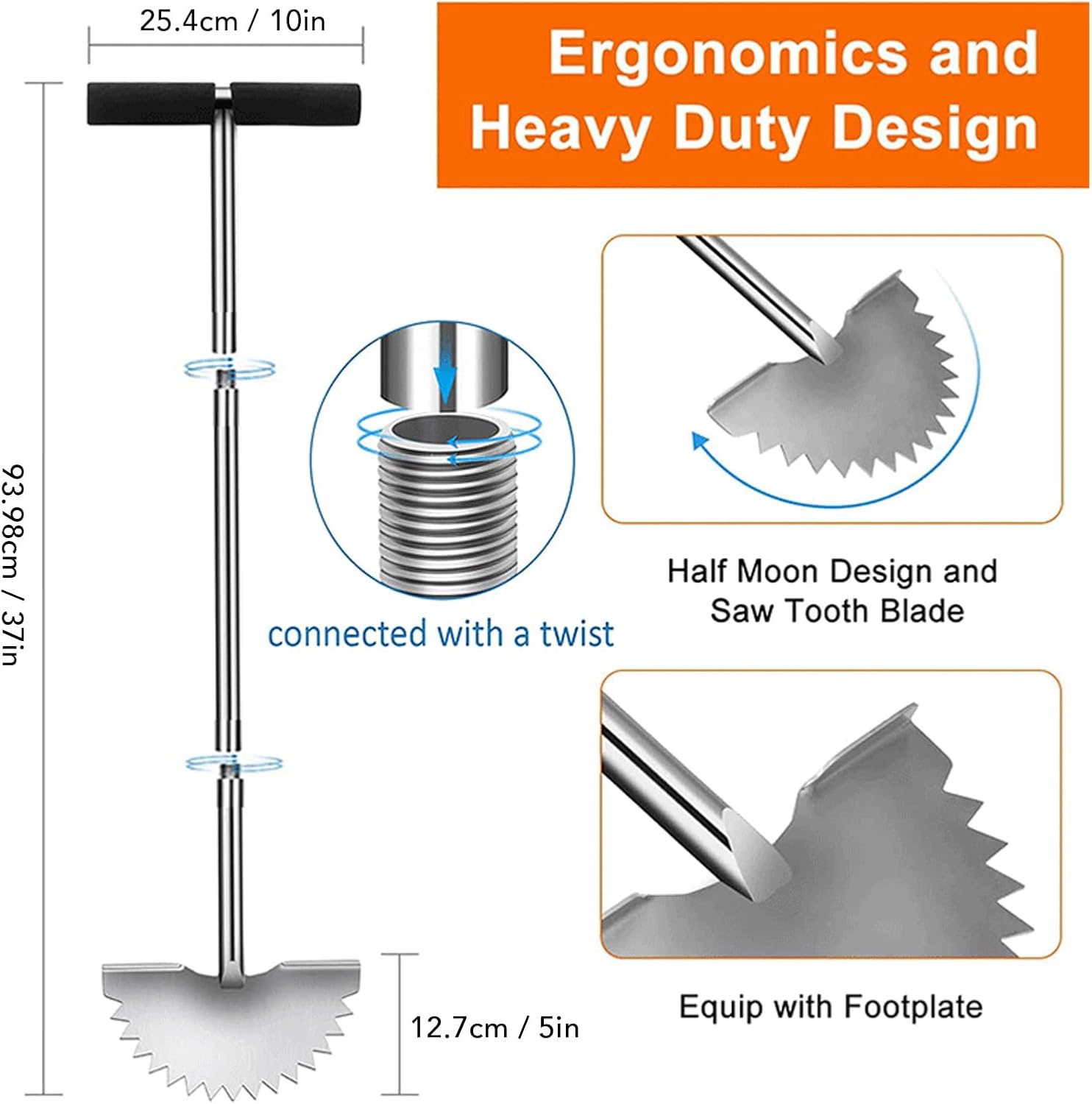 Atyhao Lawn Edger Landscaping Moon Tool Trimmers Yard Handle Half Mower Edger Edger Tool Hand Edgers