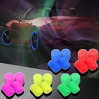 20Pcs Glow in The Dark Tire Valve Caps, 2023 New Glow in The Dark Valve Stem Caps, Glow in The Dark Tire Caps,Glow in The Dark Valve Caps for Most Cars Motorcycles Bicycles (20Pcs-5Colors)