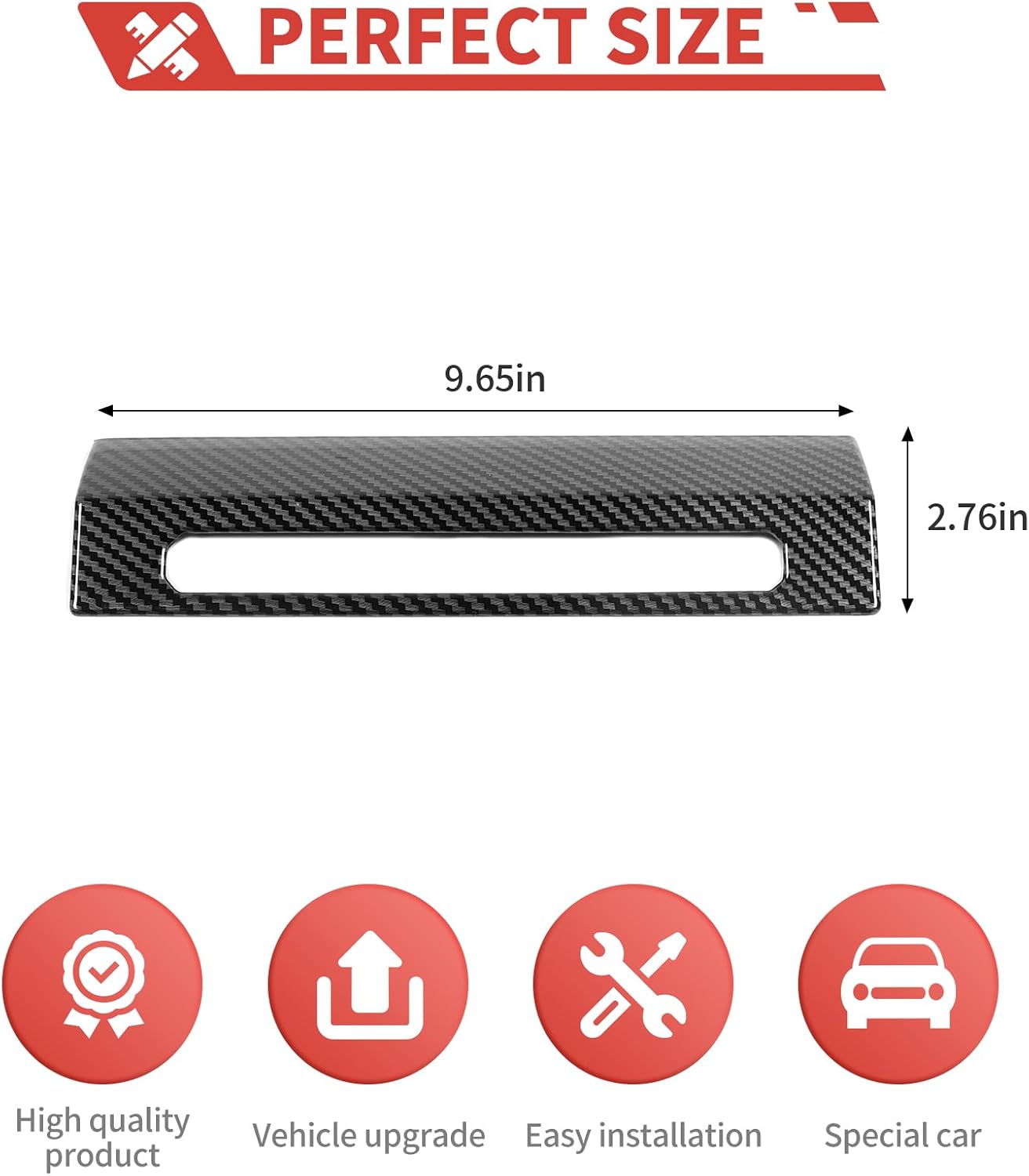 Emergency Light Switch Panel fit for Ford F150 2015-2020 Emergency Warning Lamp Switch Bezel Interior Accessories,Carbon Fiber Grain