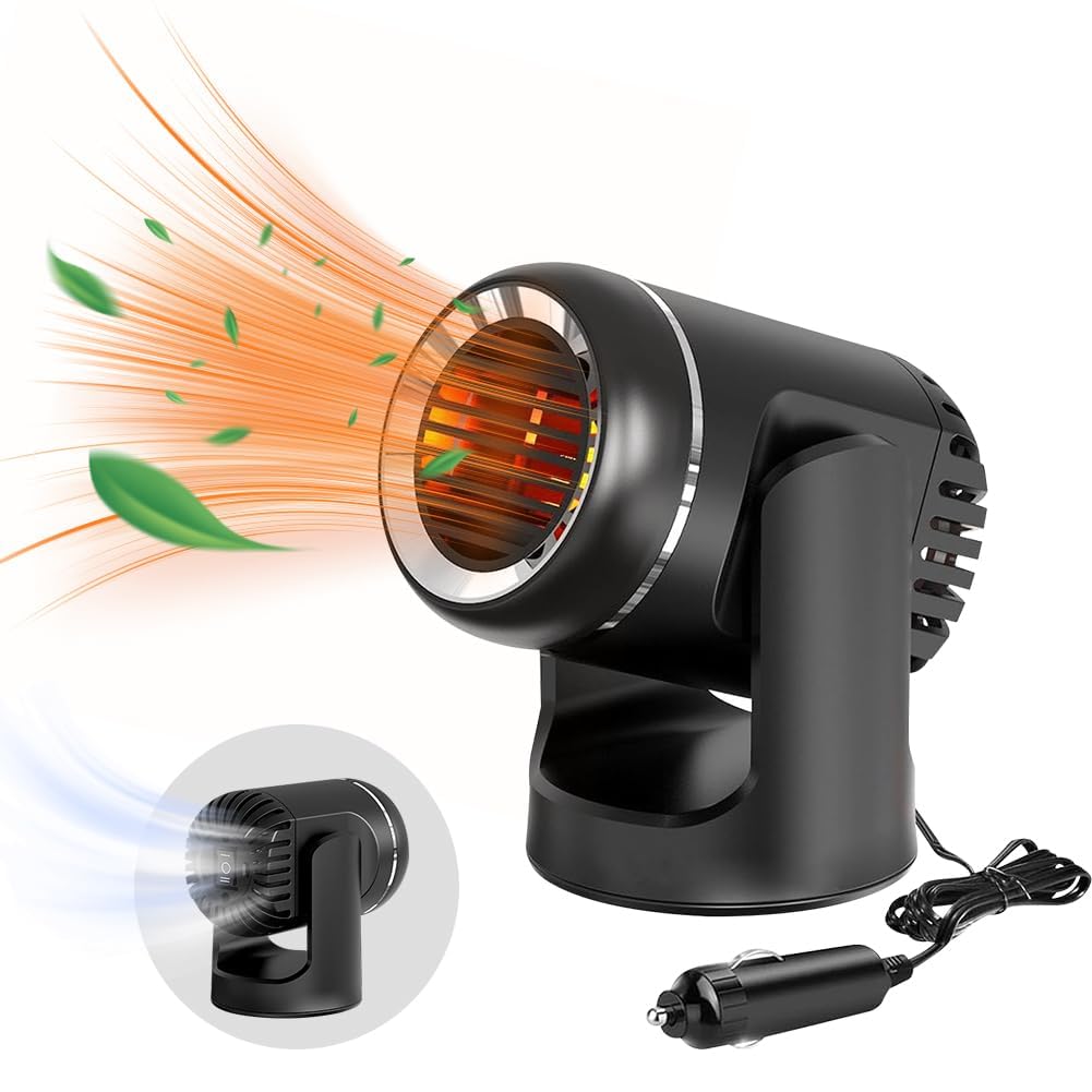 MAKINGTEC Car Heater 12V 120W, Portable Car Heater Fast Heating Quickly, Portable Car Heater Windshield Defroster Demister, Fast Heating & Cooling, Automobile Winter Demister
