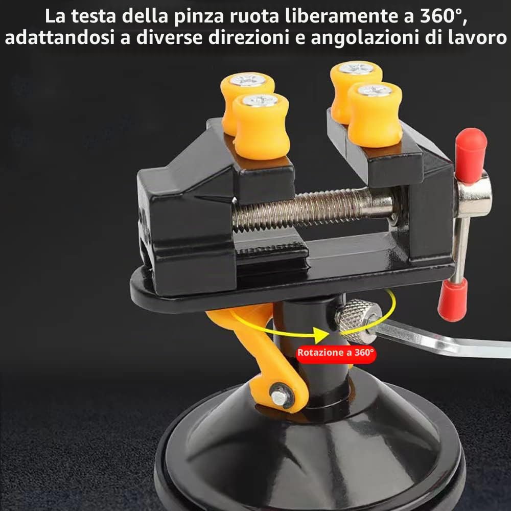 Mini morsa con Ventosa Morsa a Ventosa Rotante a 360 Gradi per Trapano per Gioielli Riparazione di Orologi nucleari