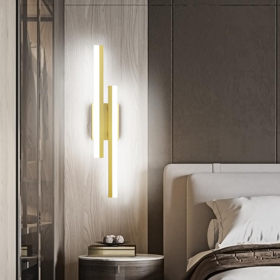 Image of PRESDE 24 inch LED Vanity Light Bar, Modern Brushed Gold Bathroom Light Fixtures Over Mirror