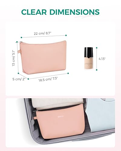 Miniatura 3 de WANDF - Bolsa de maquillaje para mujer, pequeña, para bolsa, resistente al agua, regalo para niñas (M-rosado oscuro)