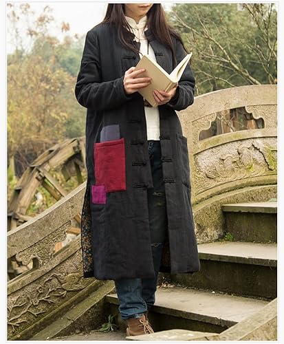 LUZU JUNU Cozy Plus Size Winter Jacket in Black with Unique Color-Block Design - Image 9