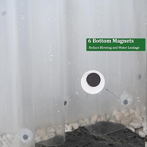 Miniatura 2 de Forro de cortina de ducha de 72 x 78 pulgadas, forro de ducha impermeable de vinilo EVA para baño con diseño de concha 3D, forro de cortina de ducha