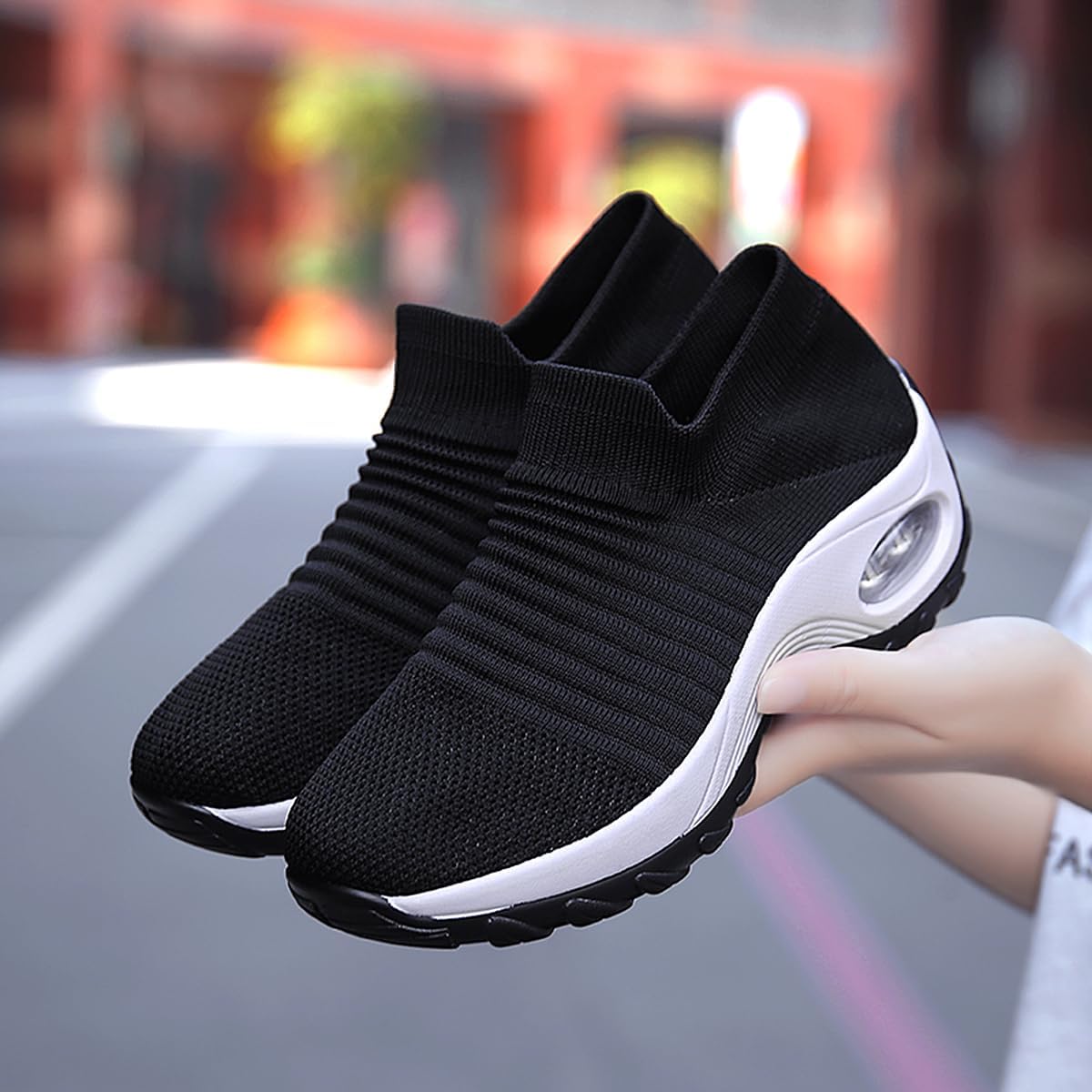 Non Slip Work Shoes Women, Slip On Sneakers Women,Work Shoes Walking Gym Nurse Mesh Casual Fashion Sneakers Comfort Breathable Lightweight - Image 2
