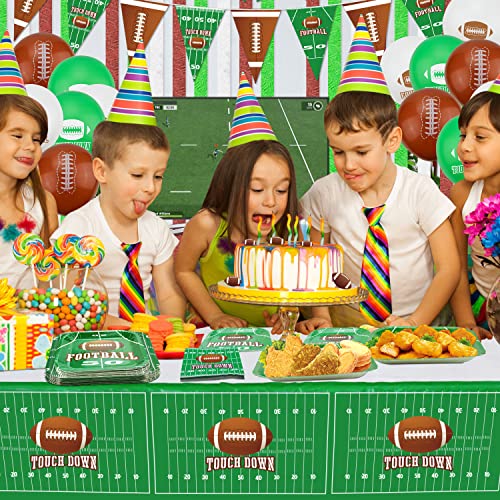 Hegbolke Football Theme Party Supplies Serve 40-162Pcs Plates Napkins Tablecloth Forks Set For Birthday Party Game Day Tailgate Football Party Decorations #TOP5