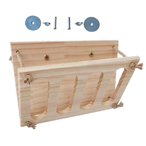 Comedero plegable de madera para conejos, dispensador de heno menos desperdiciado