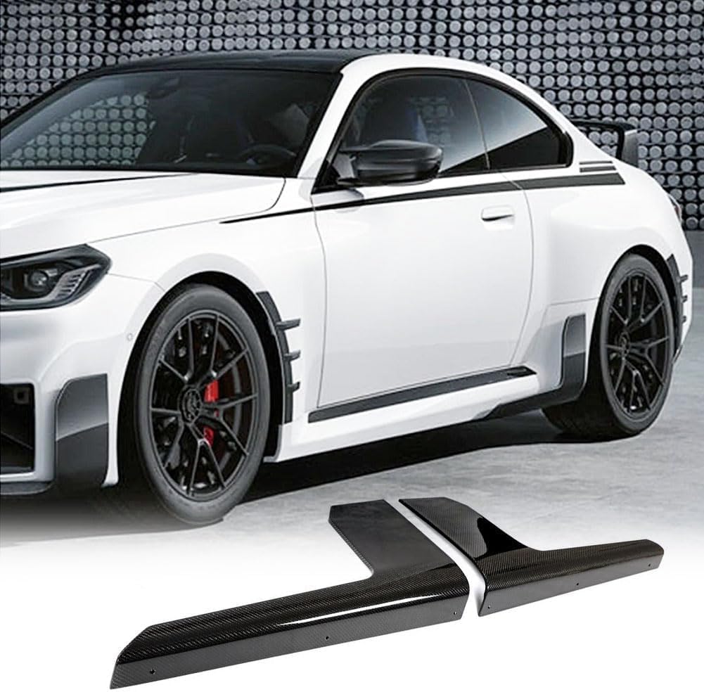 Minigonne laterali in fibra di carbonio G87 adatte per BMW G87 M2 Base Coupé 2 porte 2022-2024 CF pannelli basculanti sotto la porta con finiture laterali spoiler minigonna laterale