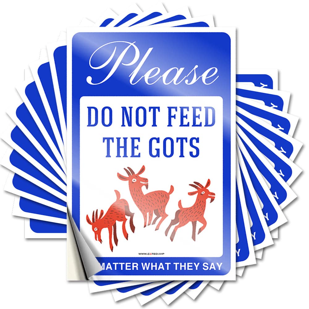 Stickers Golden Outdoor Bar Decor Waterproof - Please Don’t Feed The Goats, No Matter What They Say Soft Area Self Adhesive Decal for Skate Use(6X9CM)