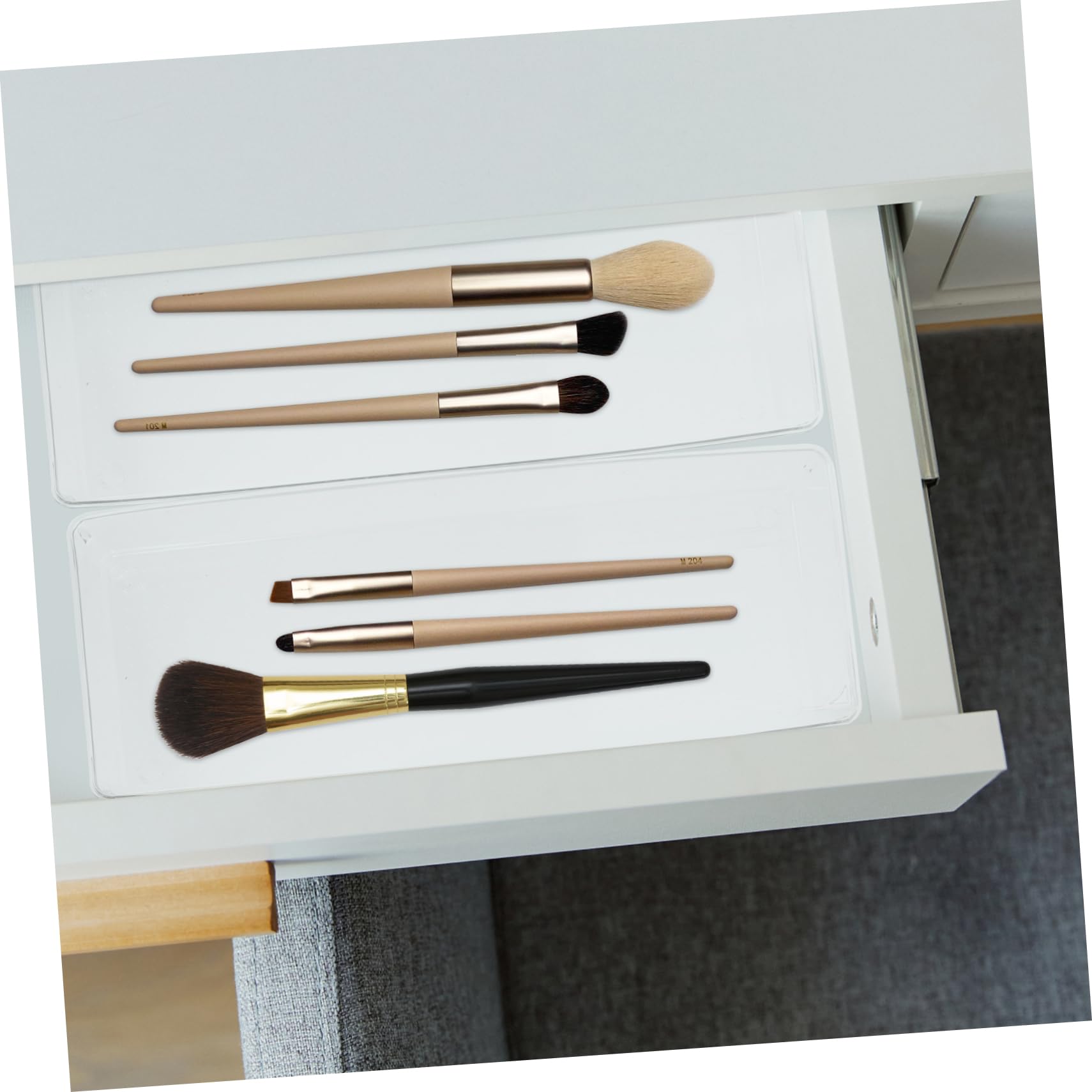Contenitore Organizer da Cassetto 6 Pezzi Pet Trasparente Scomparti | Inserimento Interno Modulare, Design Semplice e Lineare, per Ordine su Scrivania e Cancelleria