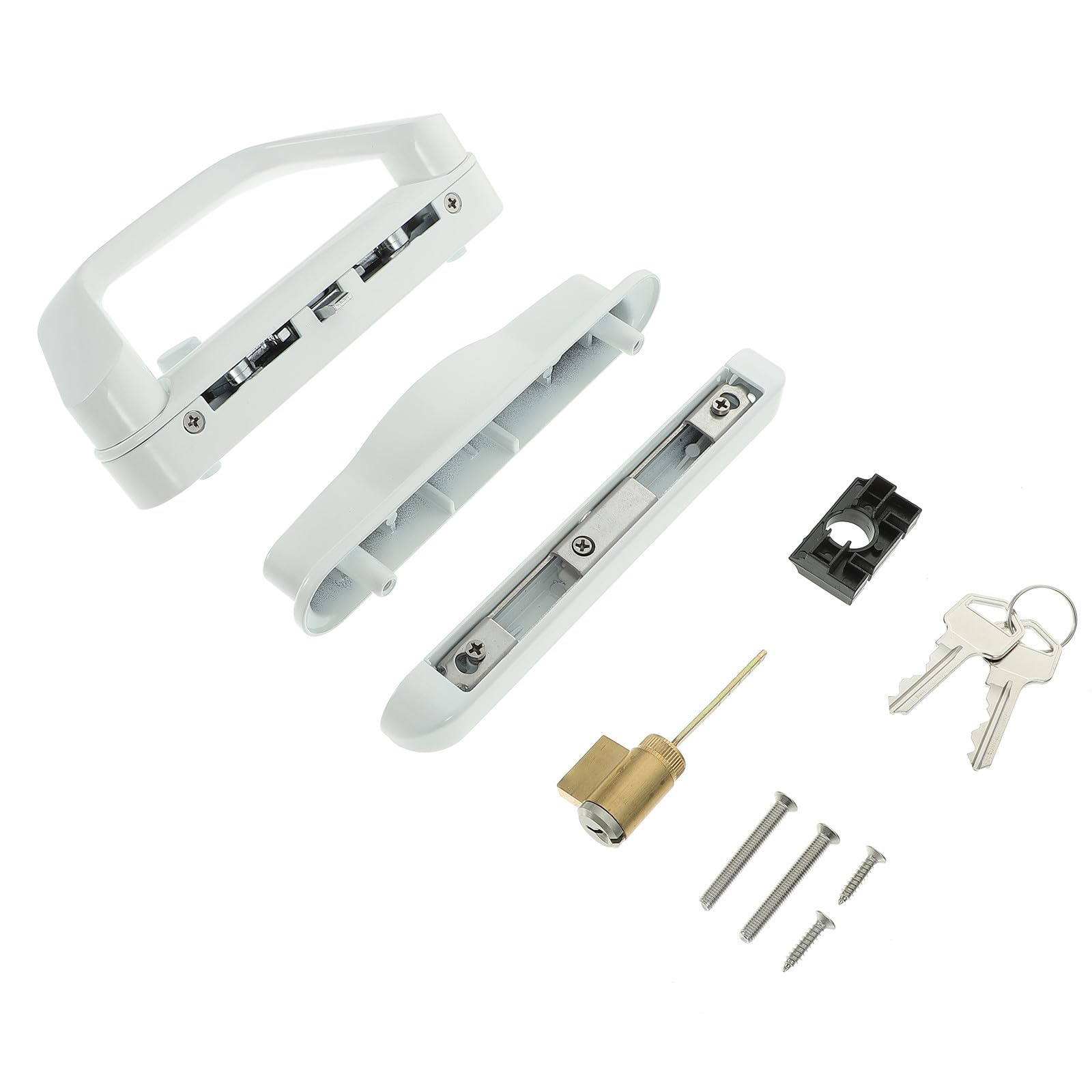 SEWACC Cerradura para Puerta Corredera de Aleación de Zinc Llave Manilla para Puerta Corrediza de Armario y Patio de 112-138 Pulgadas de Grosor y 495 Pulgadas de Distancia entre