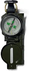 Bússola Profissional Tática Metal Alta Precisão Verde Militar Leve c/Marcadores Nv e Nmg Setas Fluorescentes