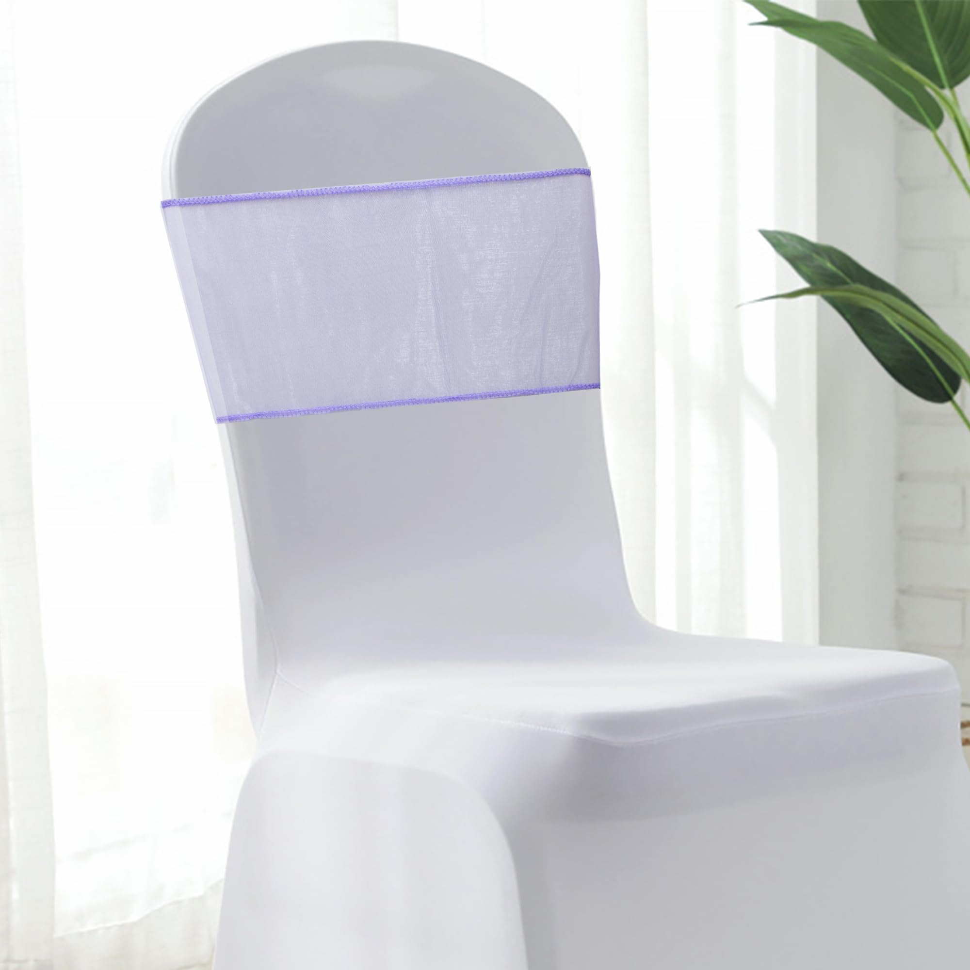 Time to Sparkle 22x280cm Organza Chair Sashes 30PCS Wider Fuller Cover, Lavender - Image 9