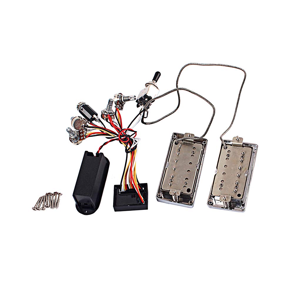 Alnicov 1 juego de pastillas de guitarra LP activas Humbucker con caja de batería de circuito electrónico