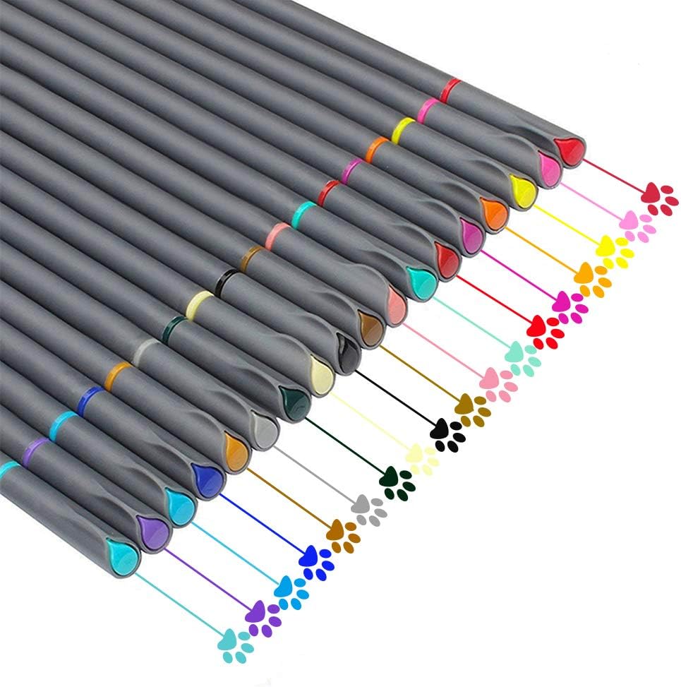 Journal Planner Pens Fineliner Color Pen Set, Fine Point Drawing Marker for Bullet Journaling Coloring Book Sketching Taking Calendar Writing Note Art Projects Office School Supplies (18 Colors)