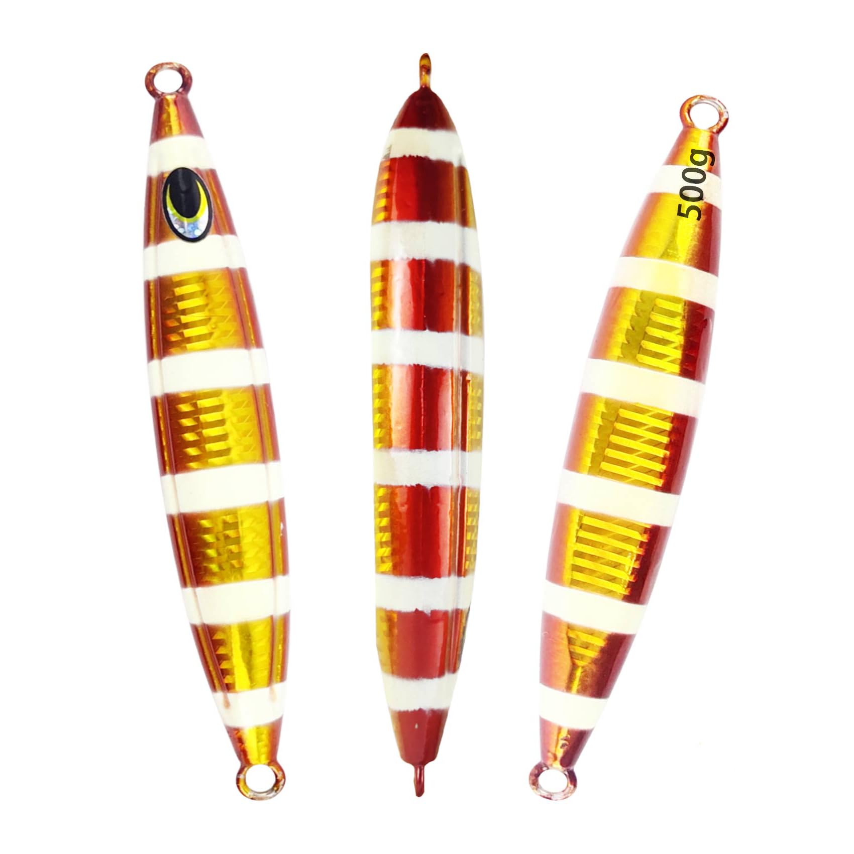 Eupheng Heavy Duty Fishing Jigs Saltwater 200g/300g/400g/500g, Glow in Dark Roller Slow Fall Lead Jig Deep Sea Fishing Jigging Lures for Tuna, Salmon, Sailfish, Grouper Snapper