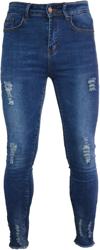 PHOENISING - Pantaloni da donna in tessuto di denim, eleganti, con fori  strappati, taglia 6-50 Blu scuro 46 : Amazon.it: Abbigliamento