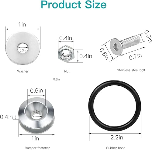 Miniatura 5 de Soporte de liberación rápida para parachoques, sujetadores de parachoques de liberación rápida JDM Mellbree para parachoques delantero y trasero,