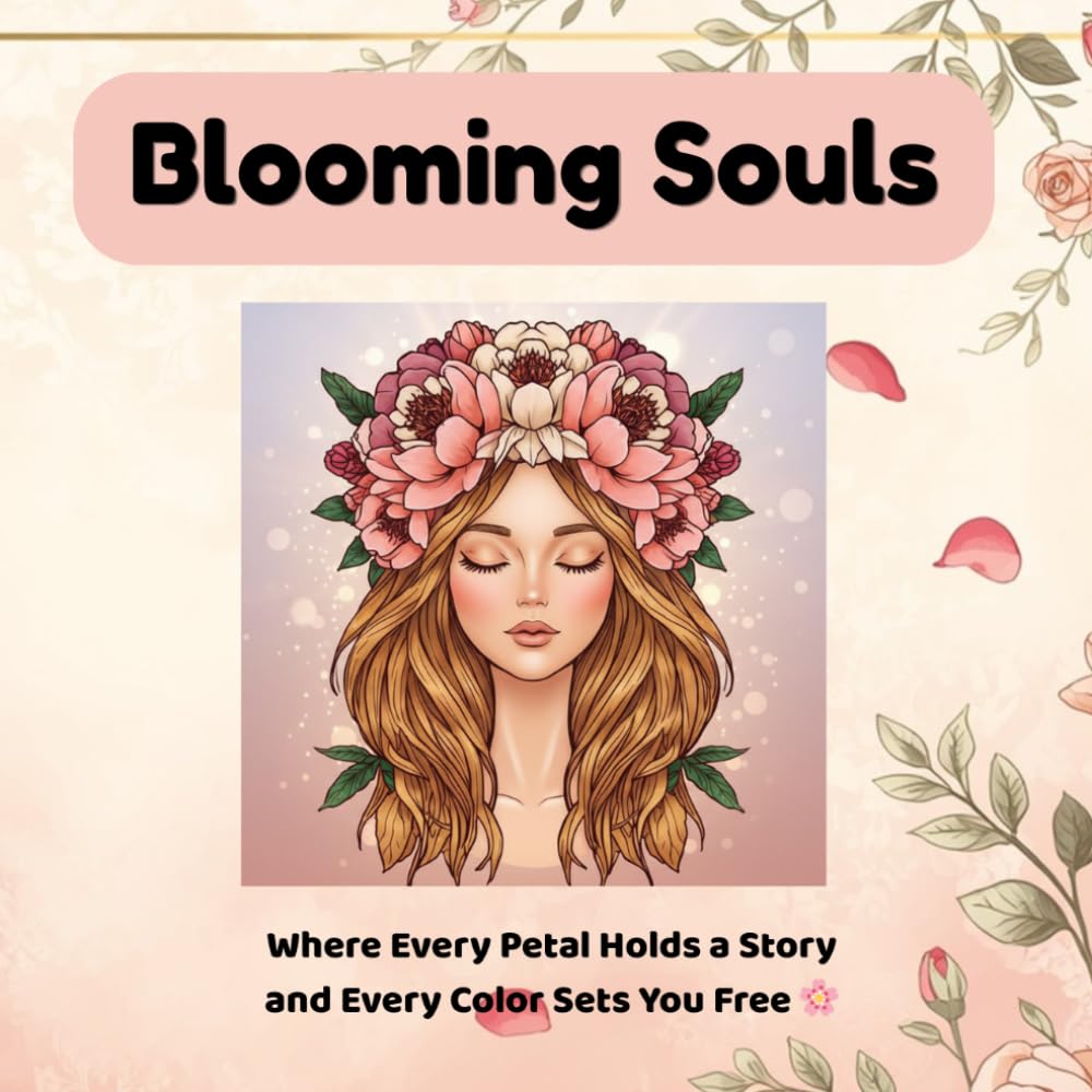 Blooming Souls: The Ultimate Stress Relief Coloring Book for Adults — 30 Stunning Botanical Women Portraits for Anxiety Relief, Relaxation & Mindfulness