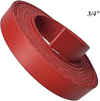 Vista 5 de Tiras de piel rojas, de 2,4 a 0.110 in de ancho, correas de piel Latigo de hasta 96 pulgadas de largo – 6-7 oz (0.094 – 0.110 in) de Pitka Leather
