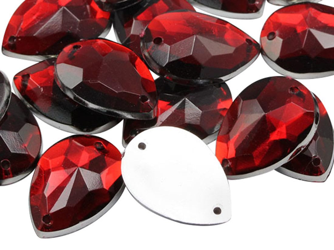 ❣️Ruby ❣️╰(*´︶`*)╯♡ Amazon.com: Allstarco 18x13mm Red Ruby CH17 Teardrop Flat