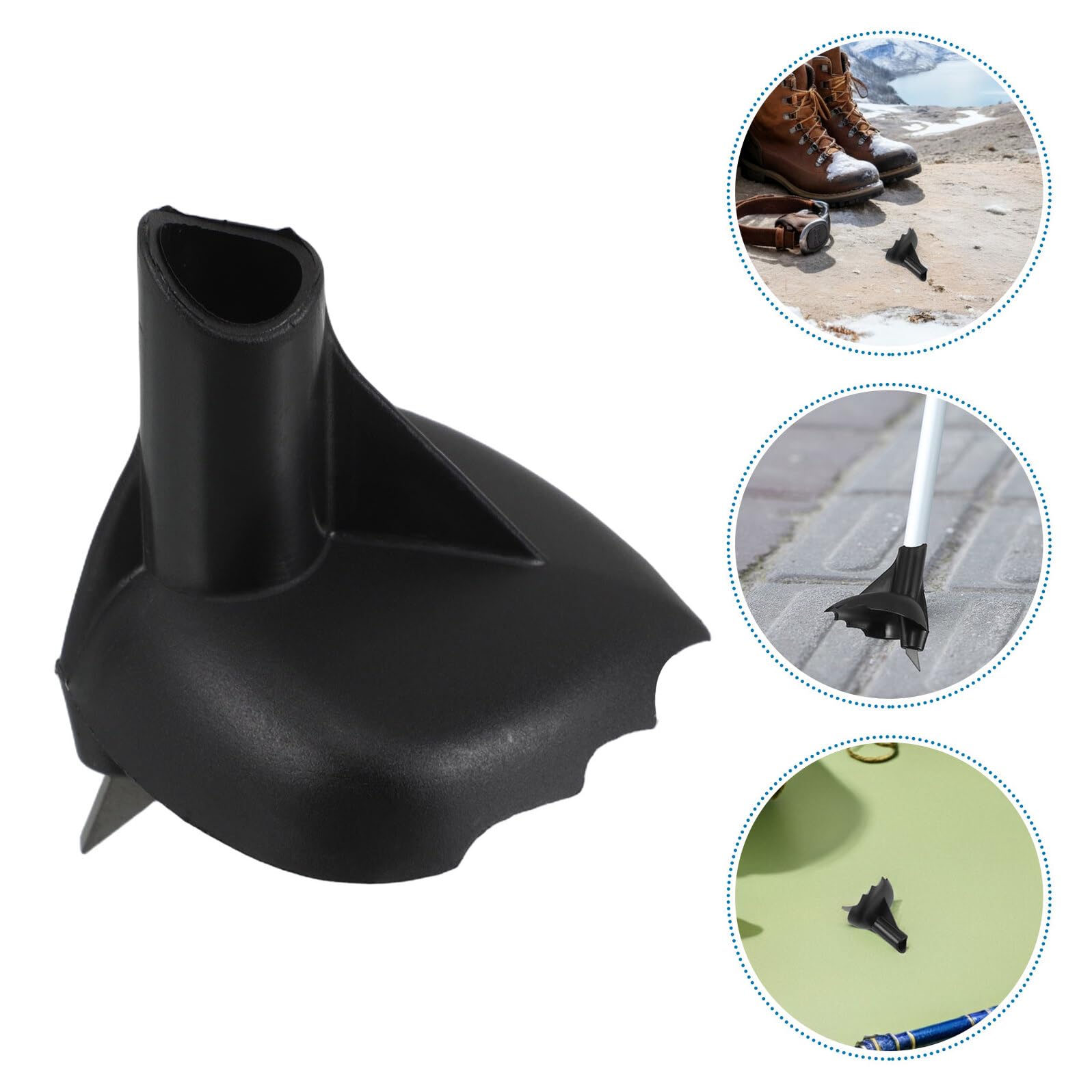 Cabilock 4 Piezas Puntas de Repuesto Negras para Bastones de Senderismo, Accesorio Resistente Antideslizante para Trekking, Esquí de Travesía y Actividades de Montaña