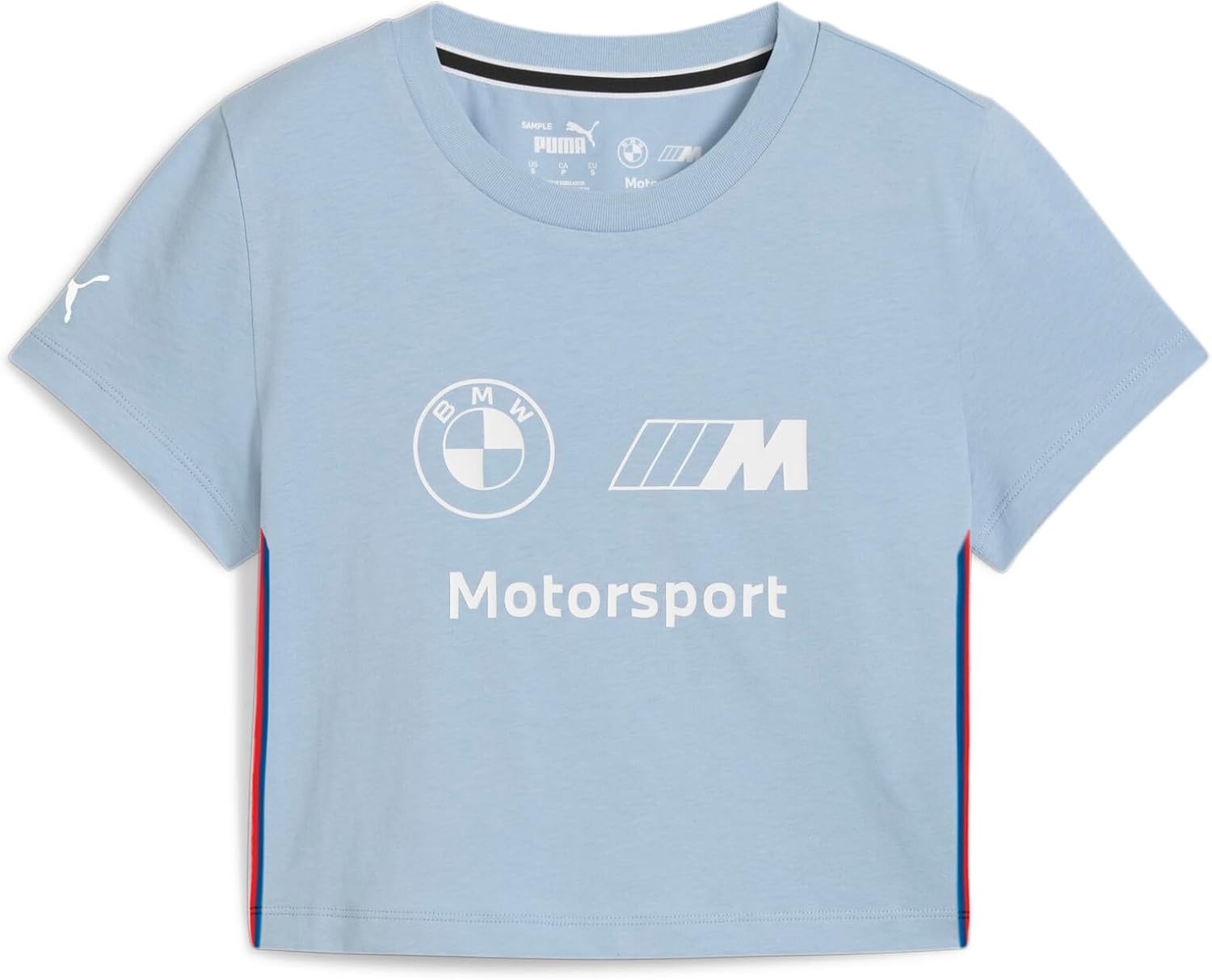 PUMA Womens BMW M Motorsport Essentials Graphic Crew Neck Short Sleeve Casual Tops Casual - Blue - Size XL