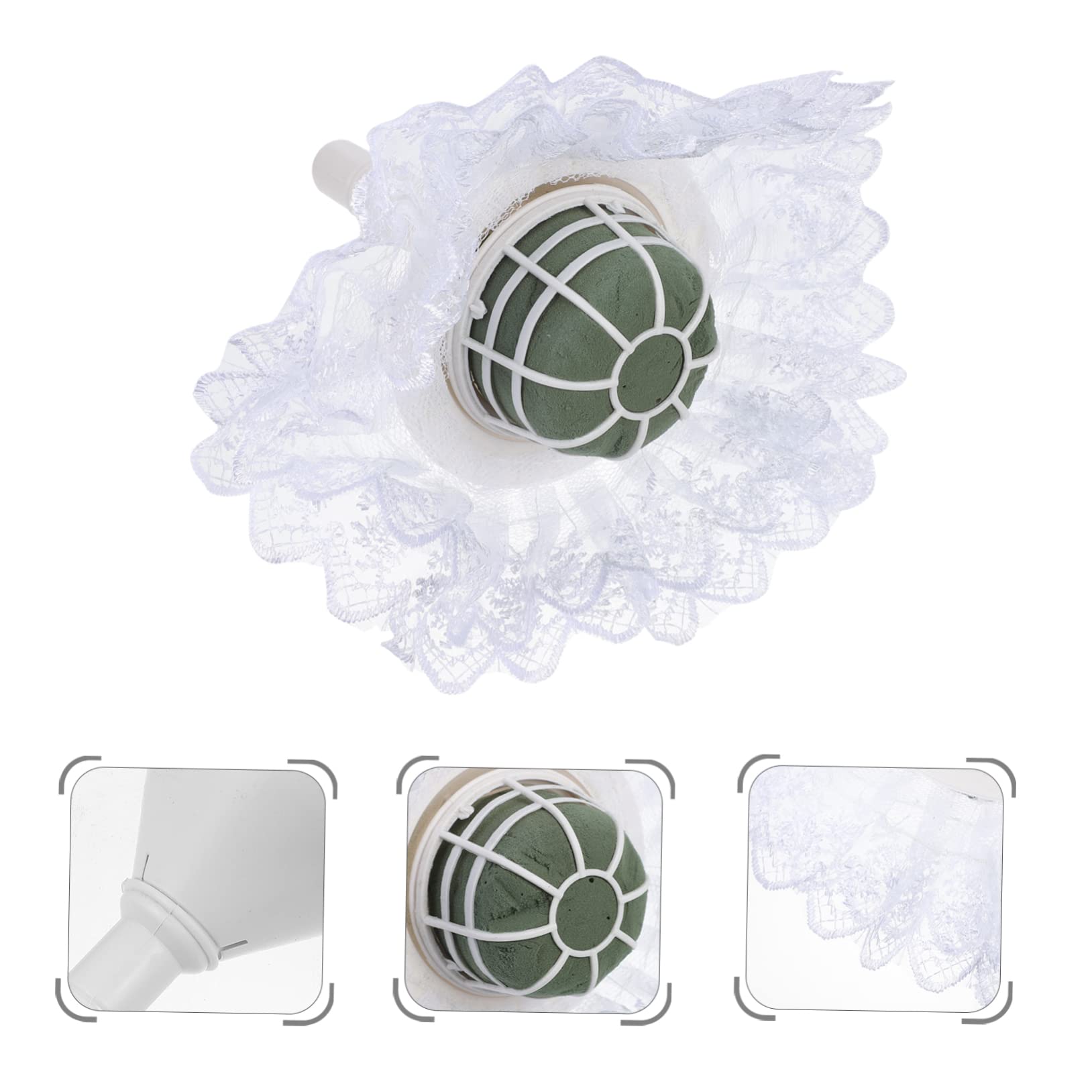 SHINEOFI 3 Piezas De Soporte De Flores De Arcilla Para Sujetar Con La Mano Soporte Para Ramo De Novia Con Asa Para Arreglos De Ramo De Bricolaje Soporte Para Ramo De Espuma Para