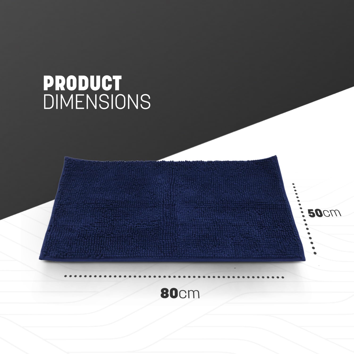 KEPLIN Non-Slip Microfibre Bath & Toilet Mat, Soft, Plush & Comfortable Rug with Machine Washable Design - Image 2