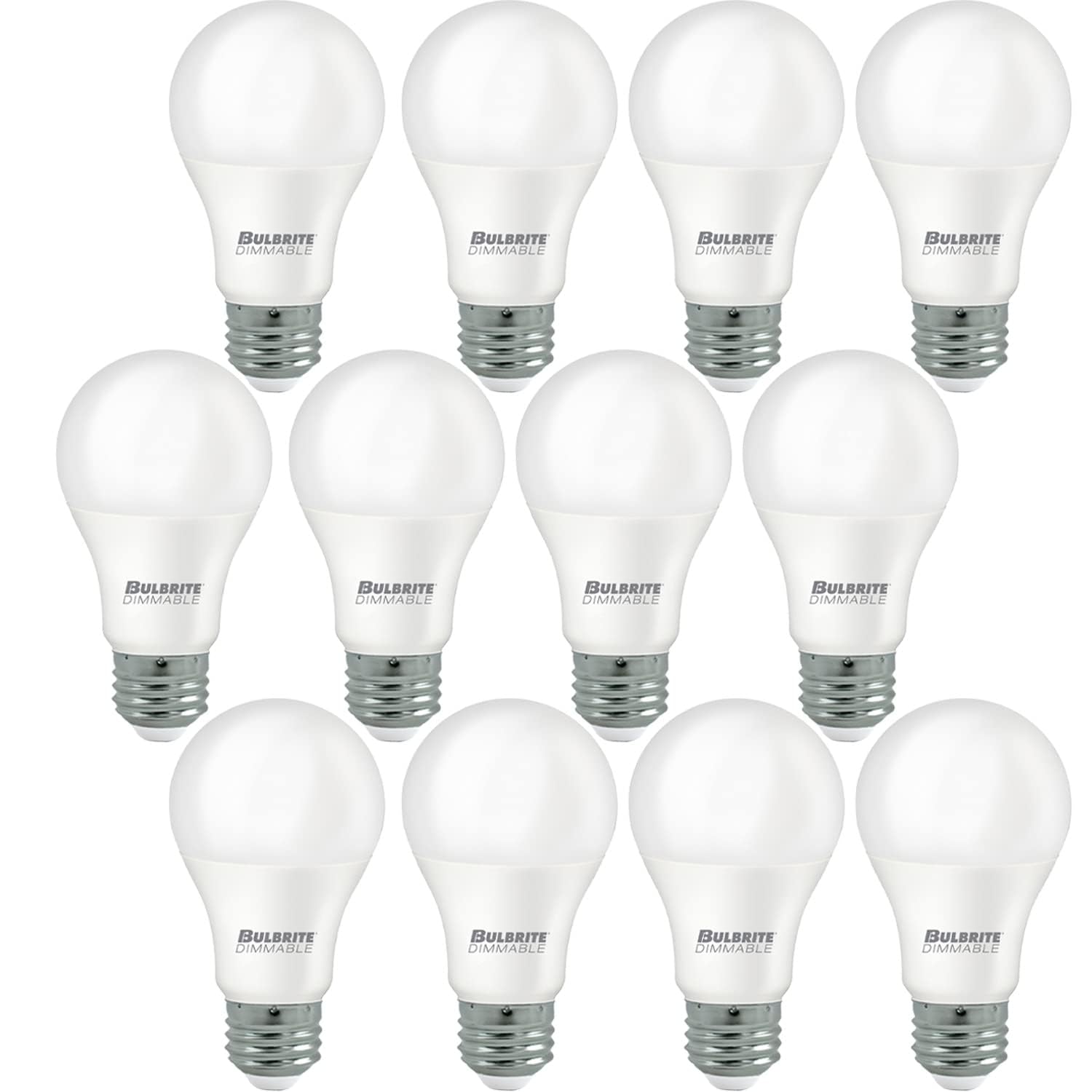 Bulbrite Pack of 12 Item 774235 A19 LED Bulb 9W 60W Equiv Dimmable 3000K E26 Base 120V Soft