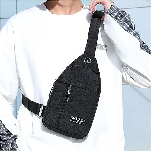 Bolso cruzado para hombre y mujer mochila pequeña con agujero para auriculares bolsa de viaje resistente al agua