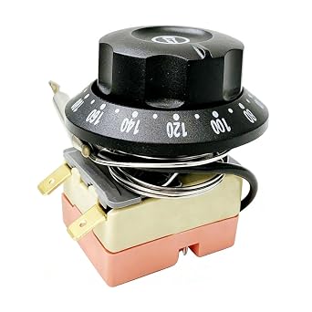 TopHomer Adjustable Temperature Controller Switch 50-300°C Capillary Thermostat 0.7m Lead 3 Pin 250V 16A for Refrigerator Water Heater Includes Screws Crimp Terminals