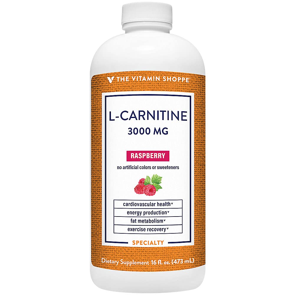 Amazon.com: The Vitamin Shoppe L-Carnitine Liquid 3000mg - Fat Metabolism &  Energy Boost | Amino Acid Supplement | 16 oz Raspberry
