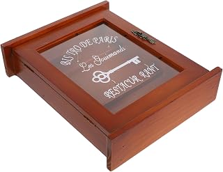 Housoutil Caja De Almacenamiento Madera Estilo Vintage Entrada del Hogar Color Marrón Organizador De Pared para Llaves y Accesorios
